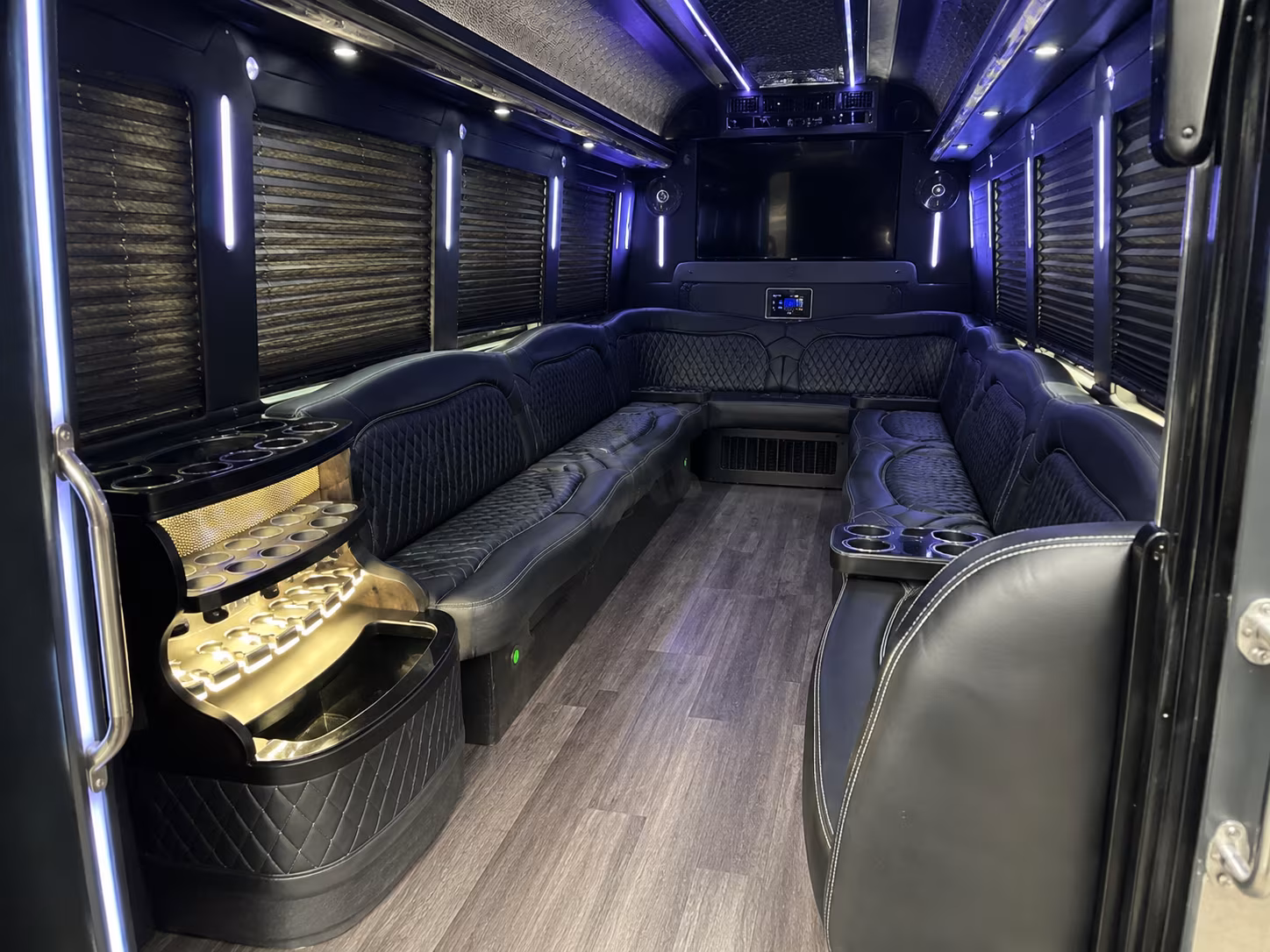 Aurora aurora concert party bus rental party bus exterior