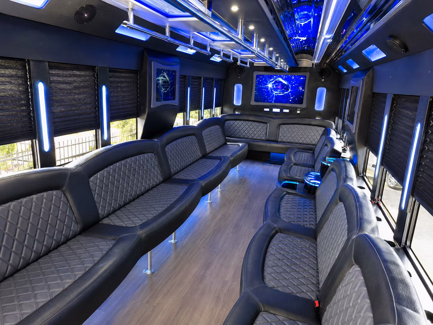 Aurora aurora concert party bus rental party bus exterior