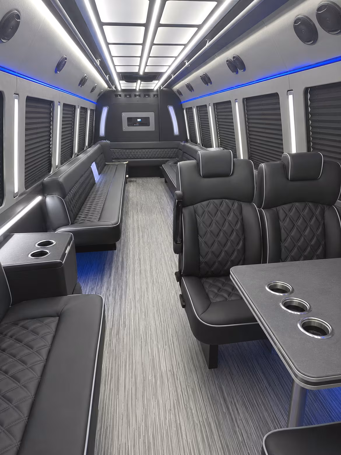Aurora aurora sporting event party bus rental party bus interior