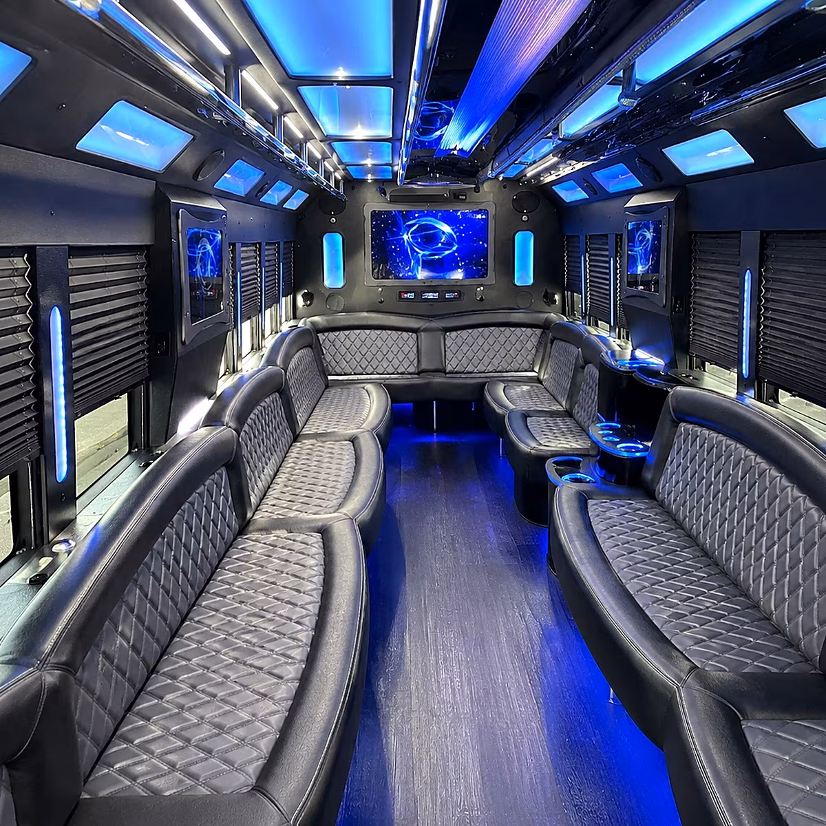 Aurora aurora sporting event party bus rental party bus interior