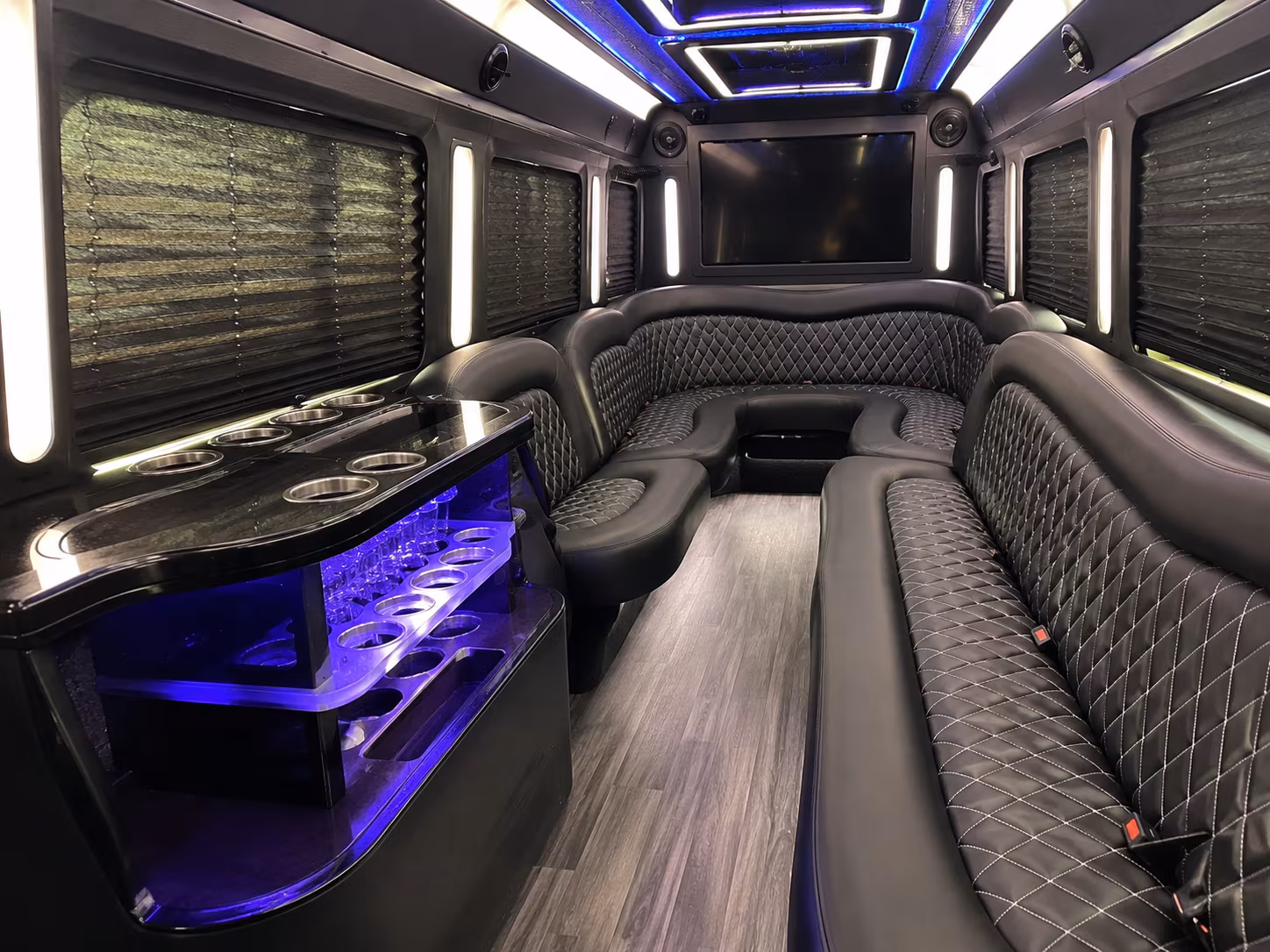 Aurora aurora sporting event party bus rental party bus exterior