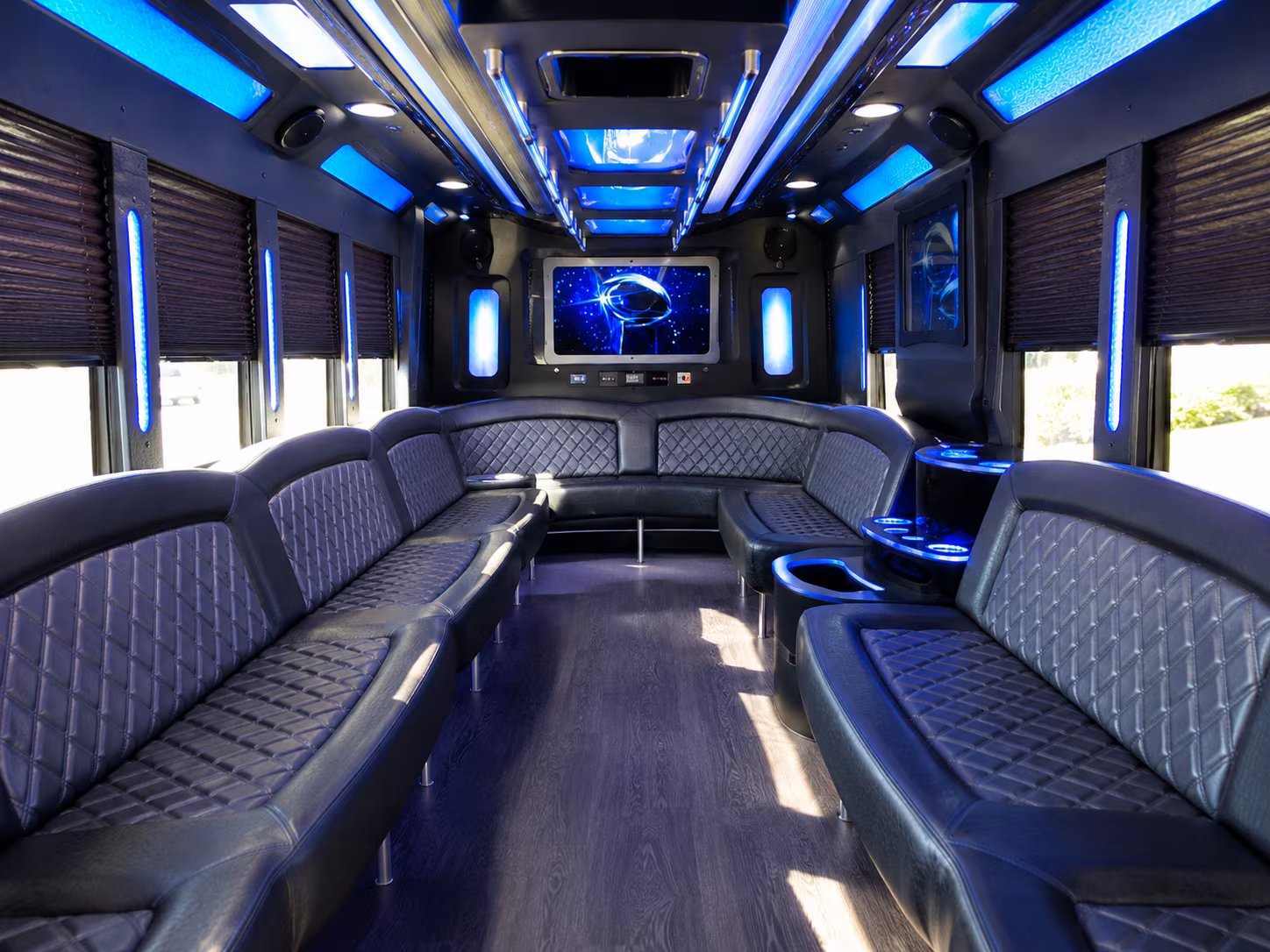 Aurora aurora sporting event party bus rental party bus exterior