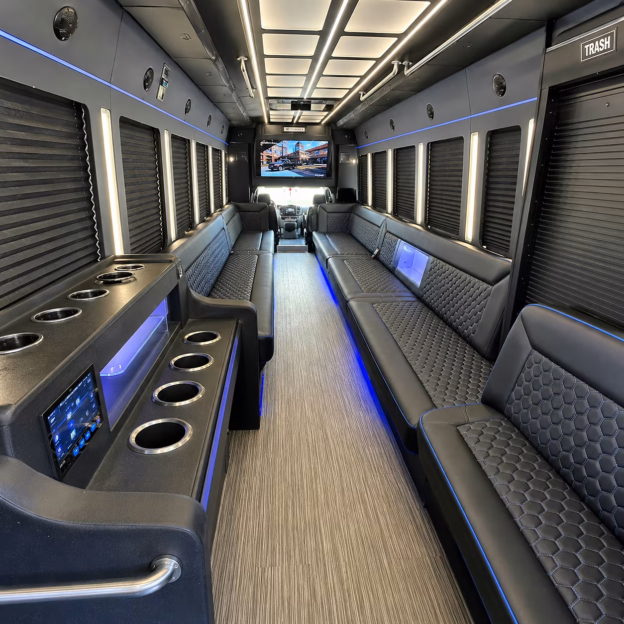 Aurora aurora wedding party bus rental party bus interior