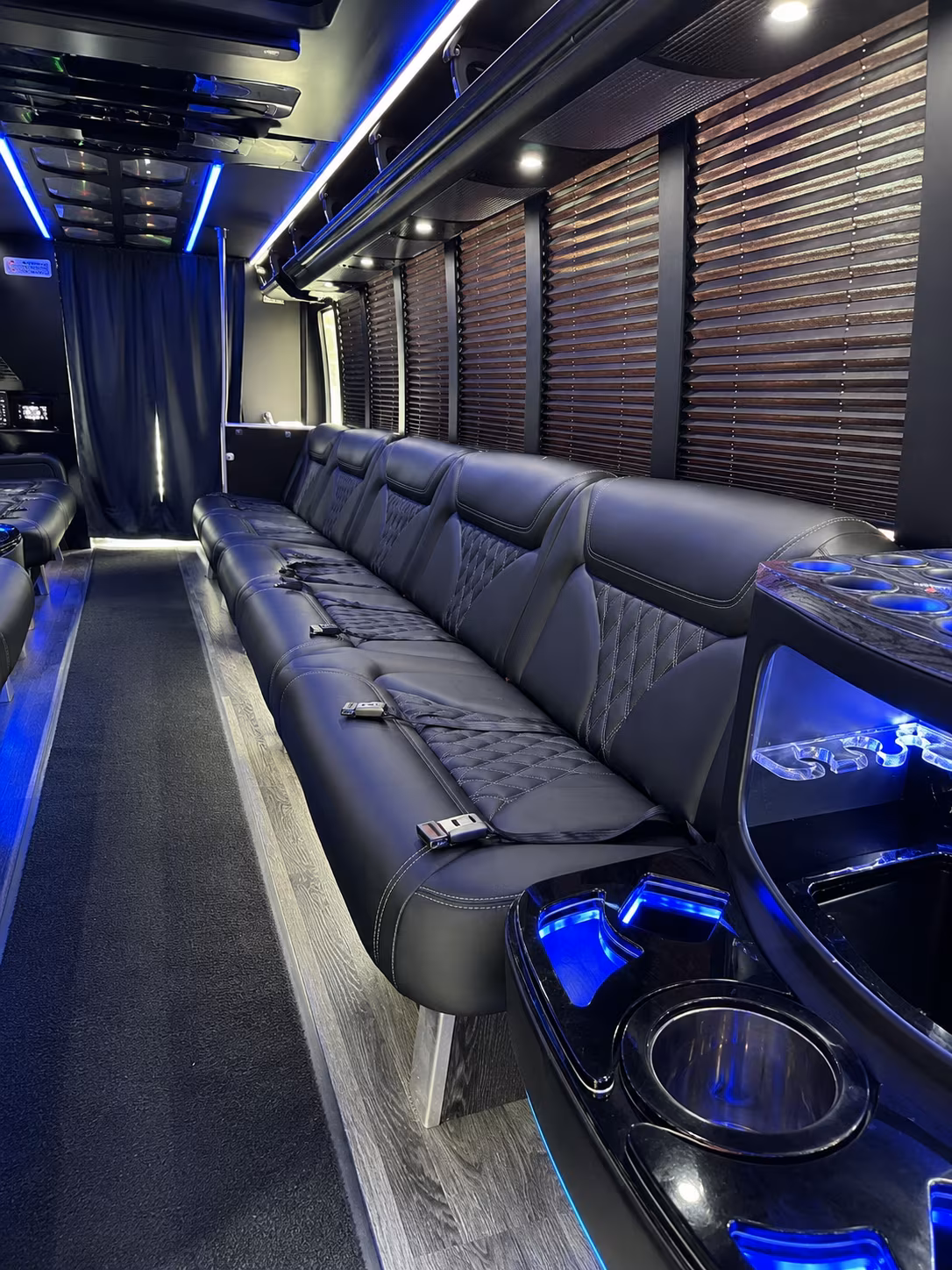 Aurora Winery Tour & Pub Crawl Transportation party bus interior