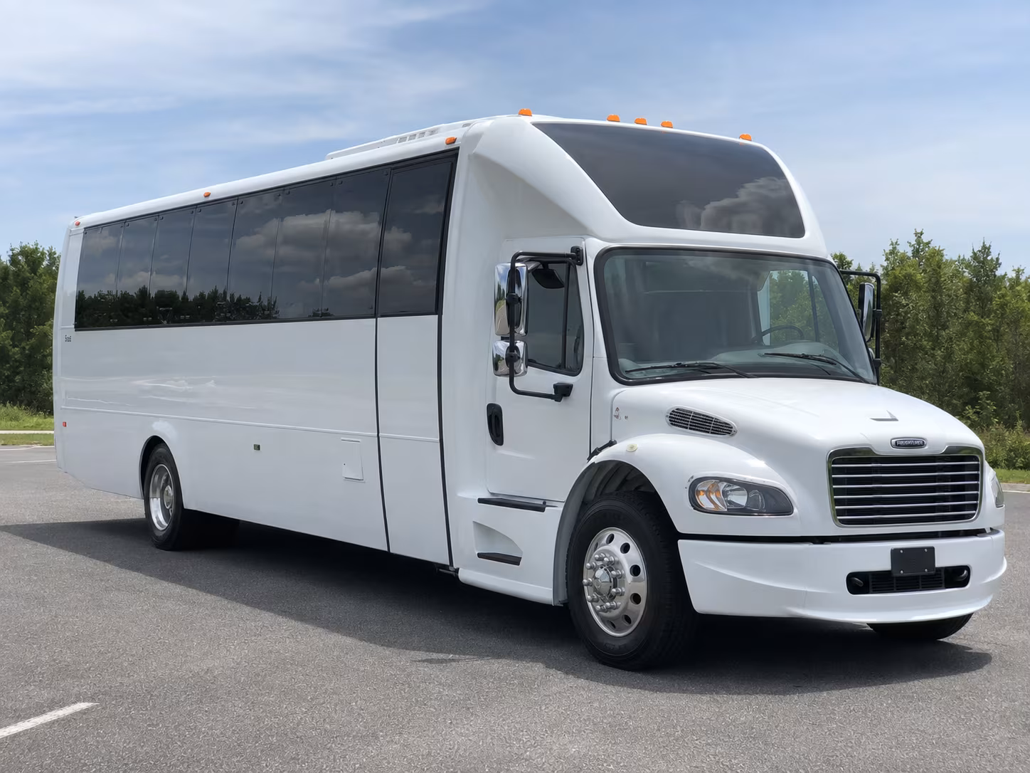 Interior of a party bus rental serving Aurora