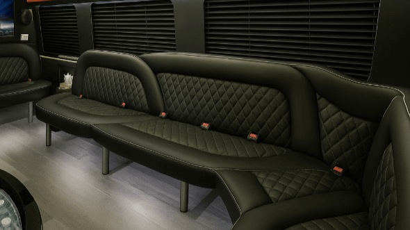 Interior of Charter Bus Company Colorado Springs's 18 Passenger Party Bus in Colorado Springs