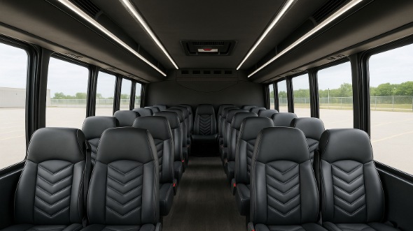 Interior of Charter Bus Company Aurora's 25 Passenger Minibus in Aurora