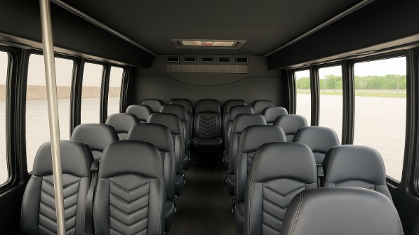 Interior of Charter Bus Company Aurora's 28 Passenger Minibus in Aurora