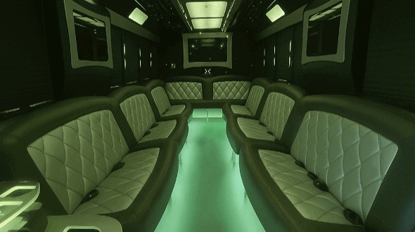 Interior of Charter Bus Company Colorado Springs's 28 Passenger Party Bus in Colorado Springs
