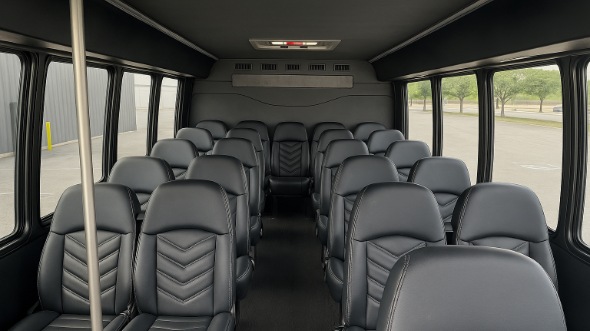 Interior of Charter Bus Company Aurora's 30 Passenger Minibus in Aurora