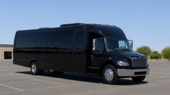 Exterior of Aurora Party Bus Company's 30 Passenger Party Bus in Aurora