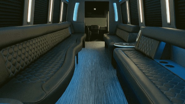 Interior of Charter Bus Company Westminster's 30 Passenger Party Bus in Westminster