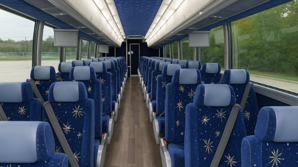 Interior of Charter Bus Company Aurora's 40 Passenger Charter Bus in Aurora