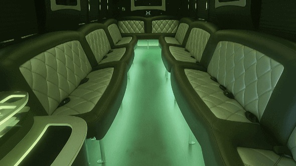 Interior of Charter Bus Company Centennial's 40 Passenger Party Bus in Centennial