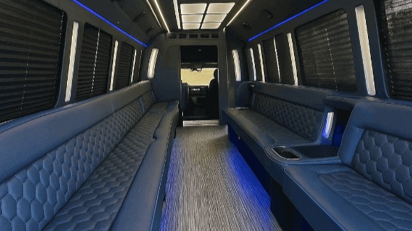 Interior of Charter Bus Company Greeley's 40 Passenger Party Bus in Greeley