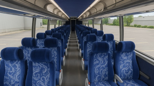 Interior of Charter Bus Company Aurora's 45 Passenger Charter Bus in Aurora