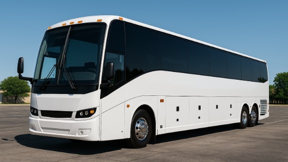 Exterior of Charter Bus Company Aurora's 46 Passenger Charter Bus in Aurora