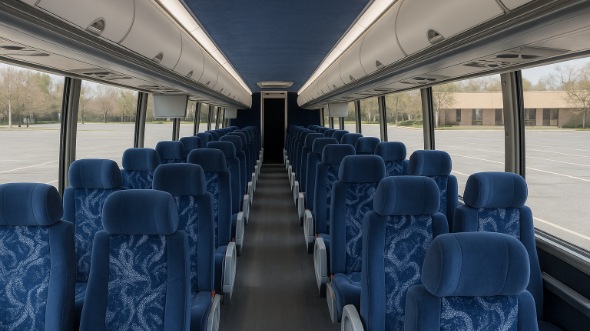 Interior of Charter Bus Company Aurora's 46 Passenger Charter Bus in Aurora