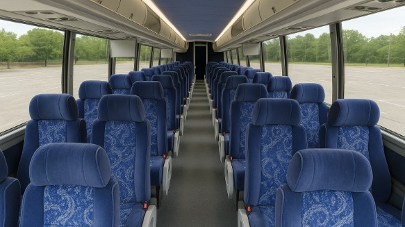 Interior of Charter Bus Company Aurora's 47 Passenger Charter Bus in Aurora