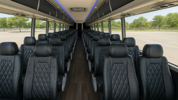 Interior of Charter Bus Company Aurora's 48 Passenger Charter Bus in Aurora