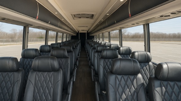 Interior of Charter Bus Company Aurora's 51 Passenger Charter Bus in Aurora