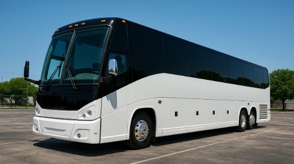 Exterior of Charter Bus Company Aurora's 54 Passenger Charter Bus in Aurora