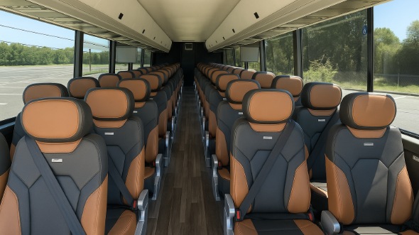Interior of Charter Bus Company Aurora's 54 Passenger Charter Bus in Aurora