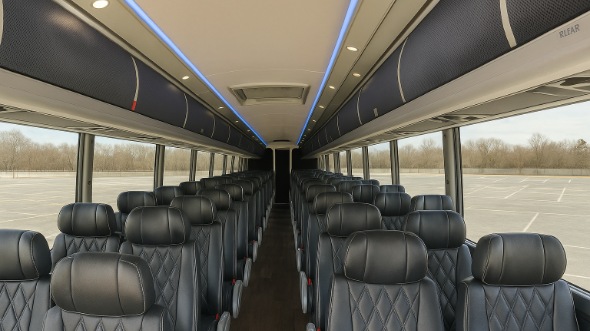 Interior of Charter Bus Company Aurora's 56 Passenger Charter Bus in Aurora