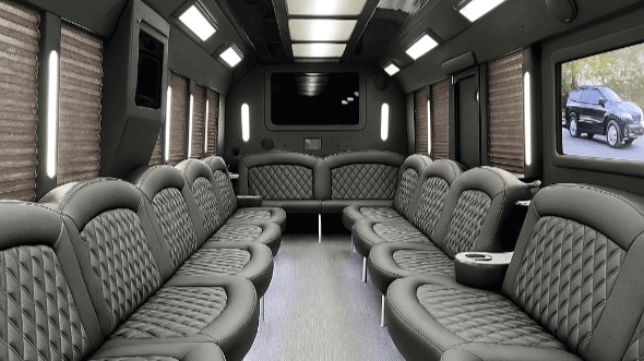aurora 30 passenger party bus interior